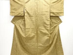 格子織出し米沢紬着物